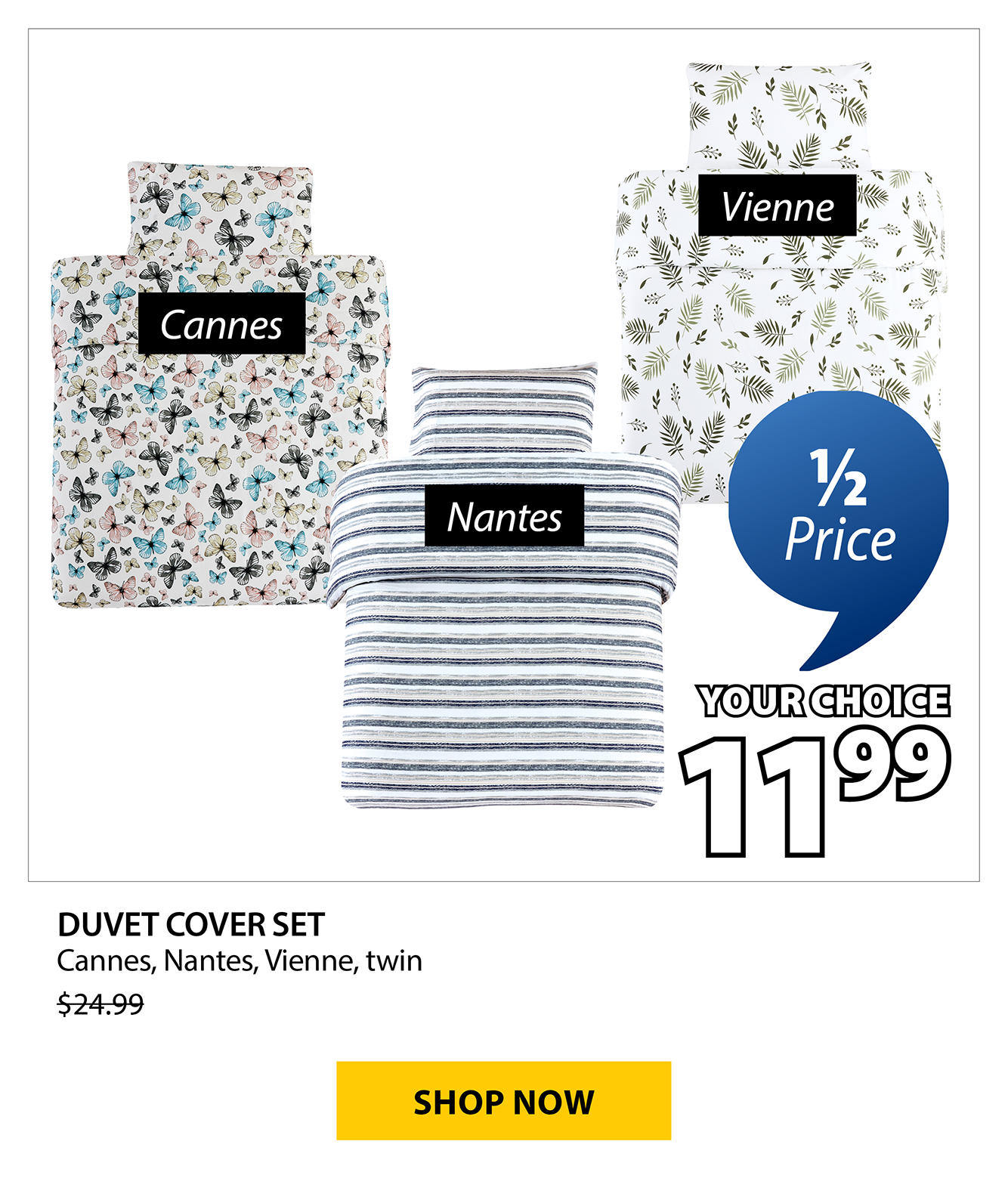 DUVET COVER SET  Cannes, Nantes, Vienne | 1/2 Price