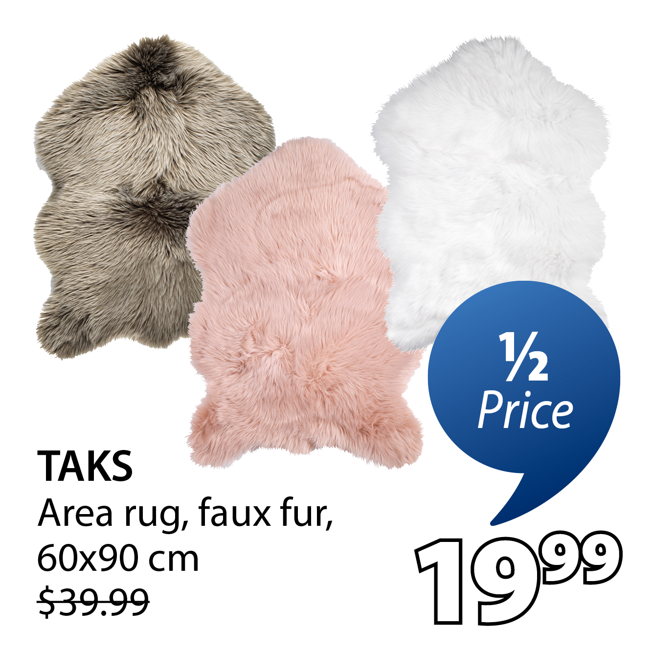 TAKS faux fur area rug | 1/2 Price