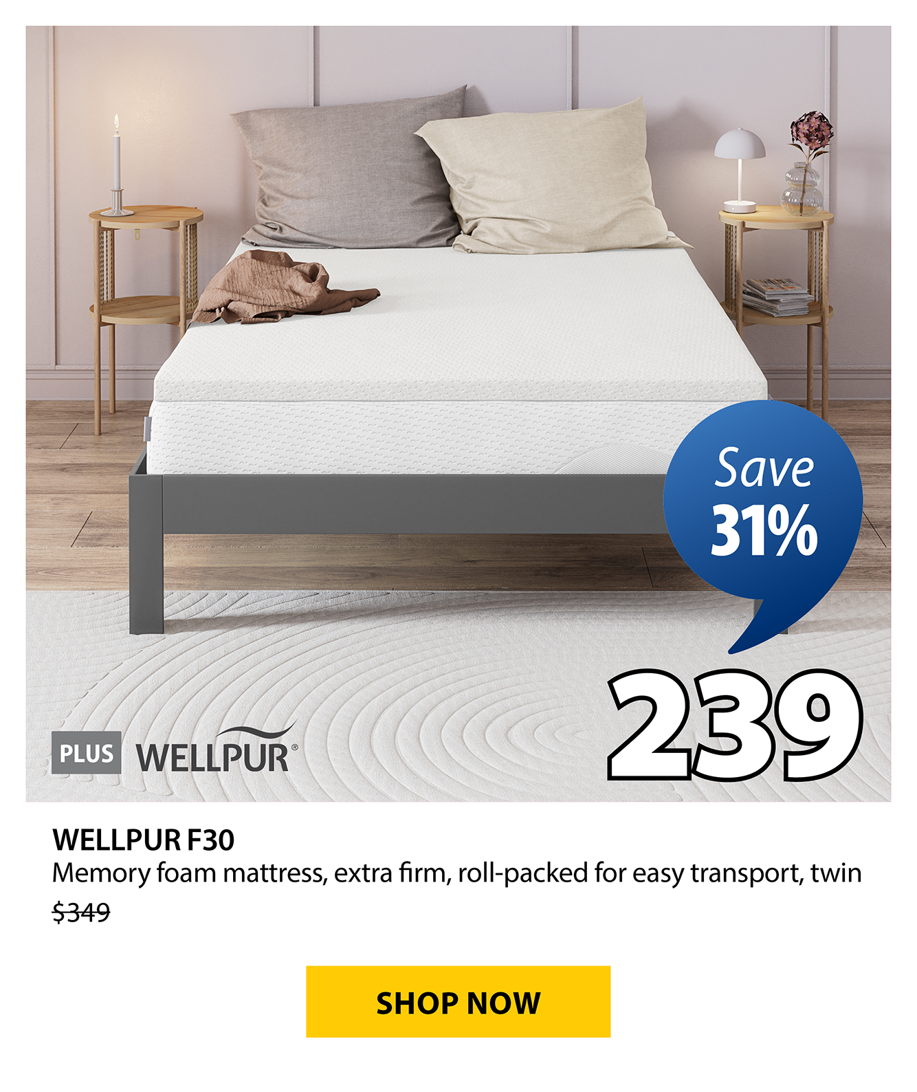 WELLPUR F30 Memory foam mattress | Save 31%