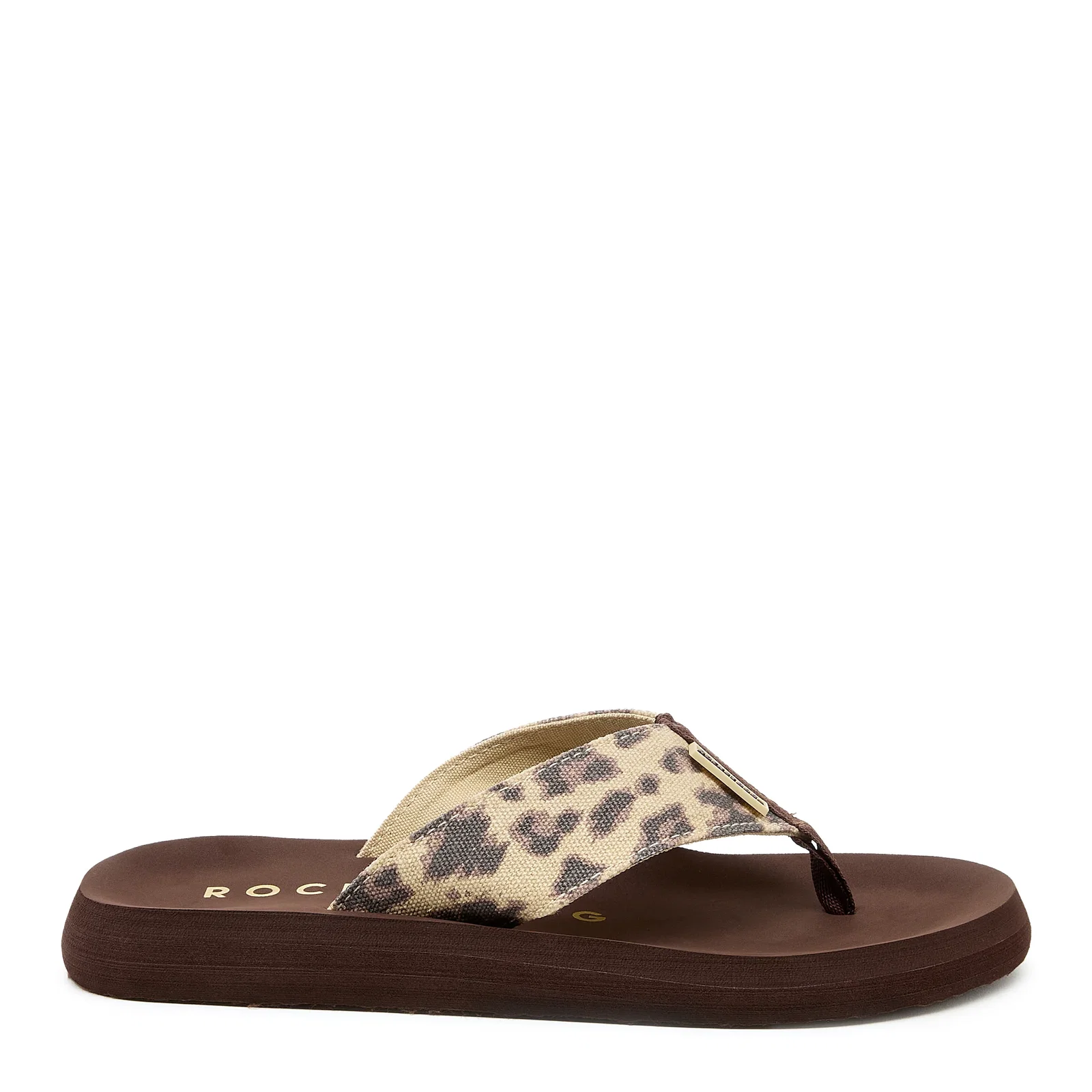 Image of Adios Brown Leopard Print Flip-Flops
