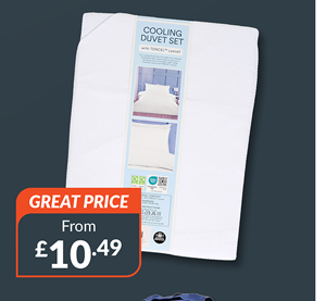 cooling cotton duvet set. great price - from £10.49