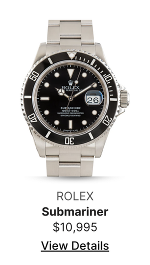 Pre-Owned Black Dial Rolex Submariner Ref 16610 Steel Oyster