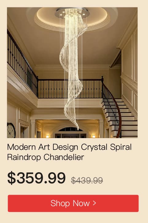 Modern Art Design Crystal Spiral Raindrop Chandelier