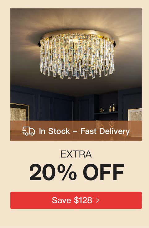 Luxury Gold Crystal Flush Mount Chandelier
