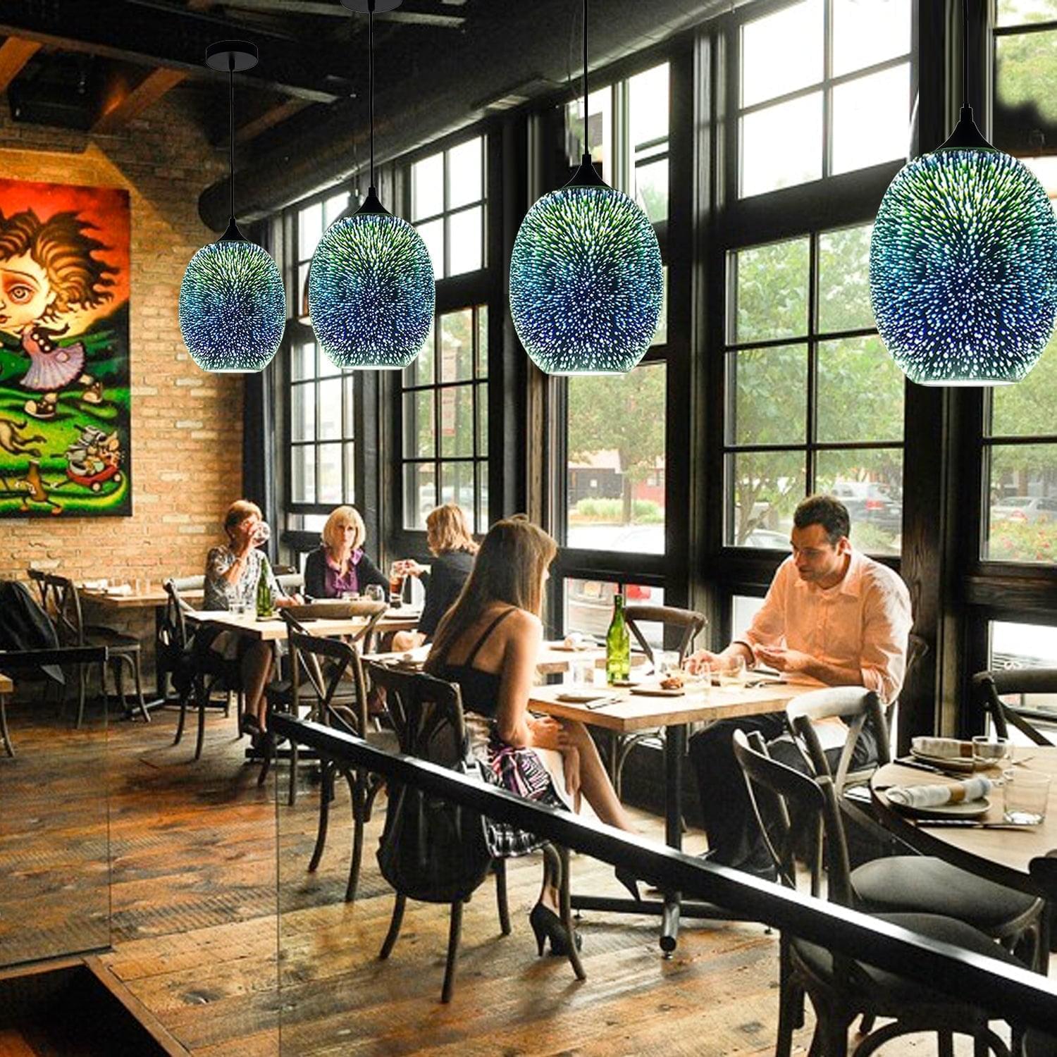 Image of 3D Colorful Glass Fireworks ART Pendant Light