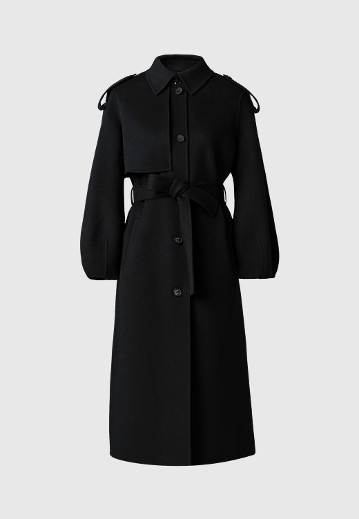 CEYLA Double-Face Wool Coat with Sash Belt