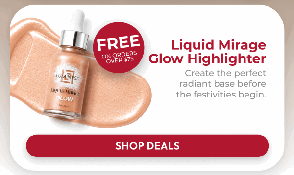 LIQUID MIRAGE GLOW HIGHLIGHTER: Create the perfect radiant base before the festivities begin.