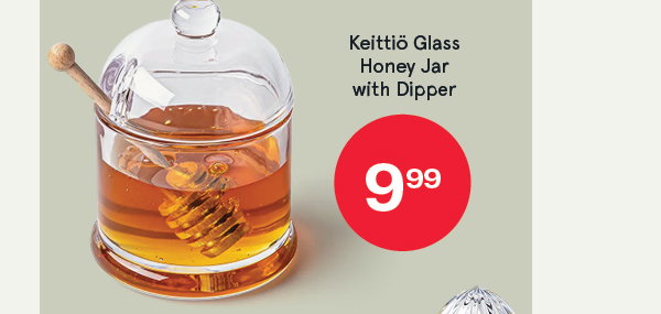 Keittiö Glass Honey Jar with Dipper (Clear)