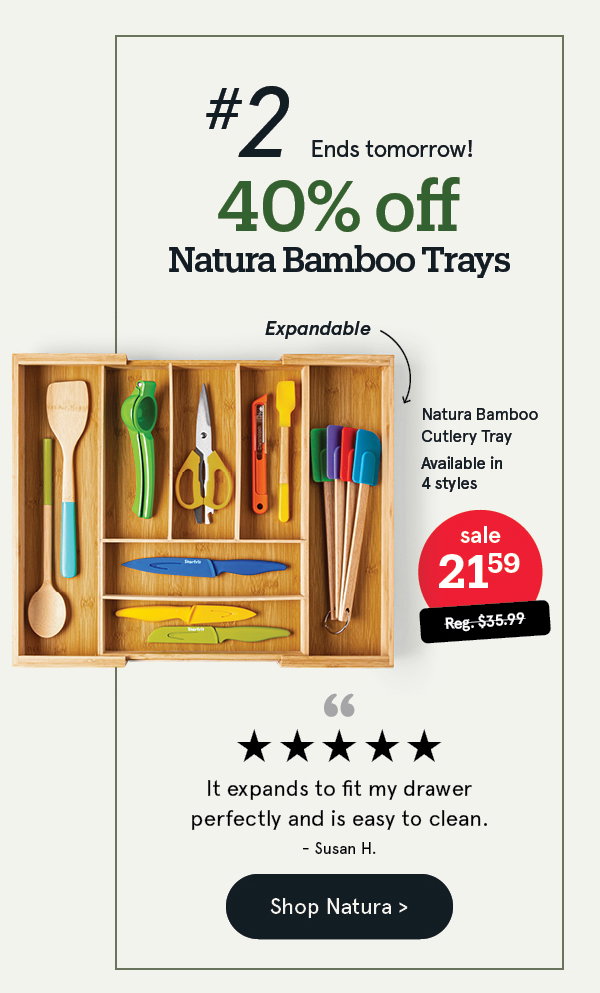 Natura Bamboo Trays 40% off