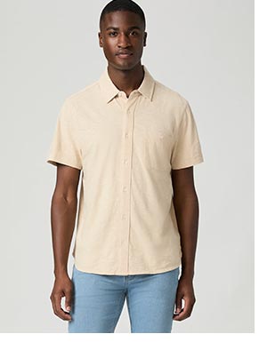 Carillo Short Sleeve Shirt in Pale Khaki.