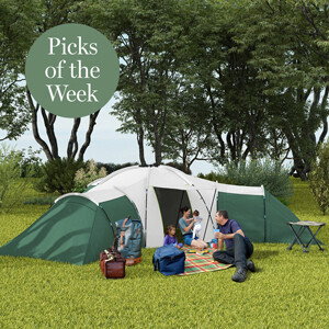 Outsunny Large Camping Tent with 3 Bedroom, Living Area and Porch for 6-9 Man