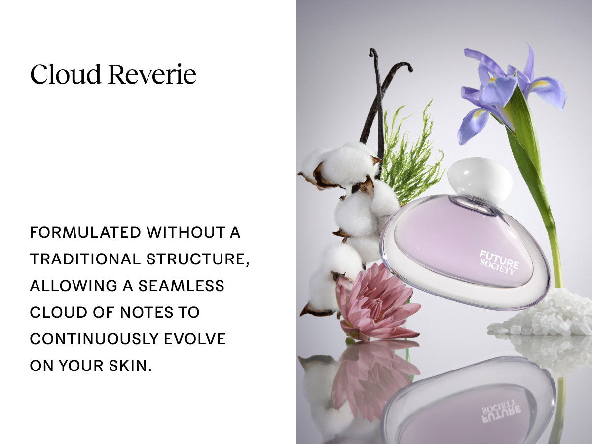 Cloud Reverie: Formulated without a traditional structure, allowing a seamless cloud of notes to continuously evolve on your skin.