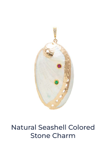 Natural Seashell Colored Stone Charm