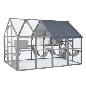 Catio équipé chat Deluxe 280x188x188cm avec bâche - Kat’Venture