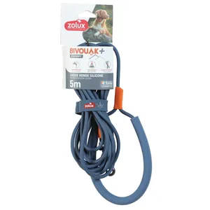 Longe ronde chien silicone Bivouak 5m bleue - Zolux