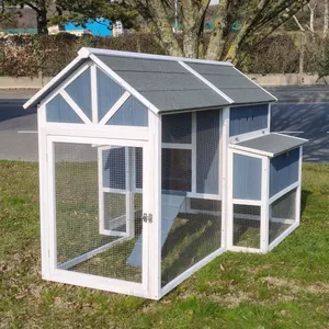 Poulailler Deluxe bleu toit shingle gris jusqu’à 12 poules
