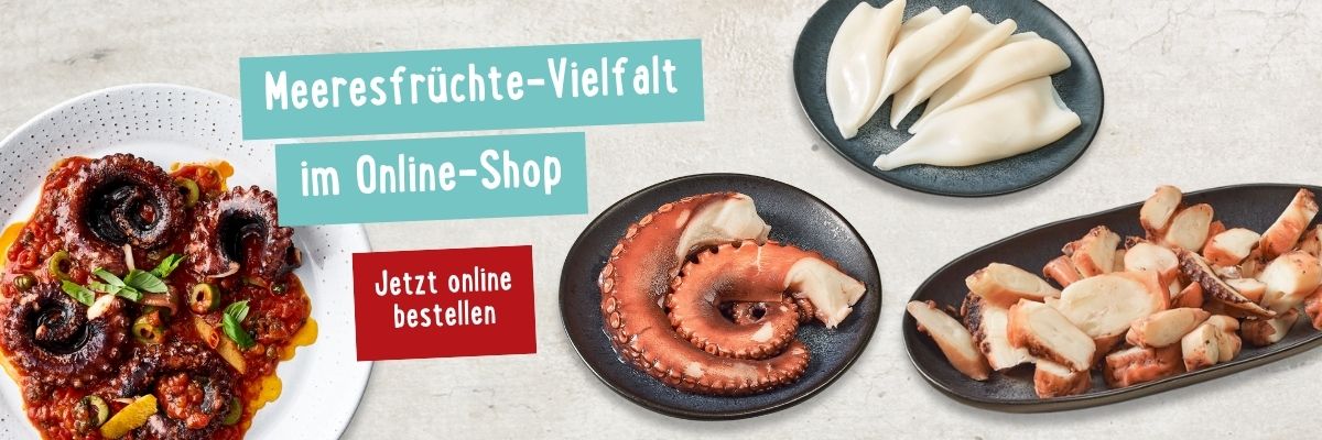 Meeresfrüchte-Vielfalt im Online-Shop