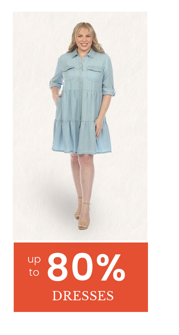 Dresses up to 80% off