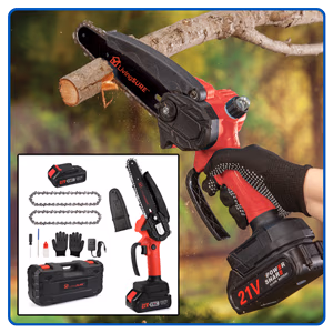 Mini Rechargeable Chainsaw with Batteries by LivingSURE™