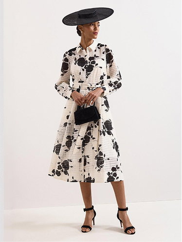 Natalie Ivory Floral Shirt Dress