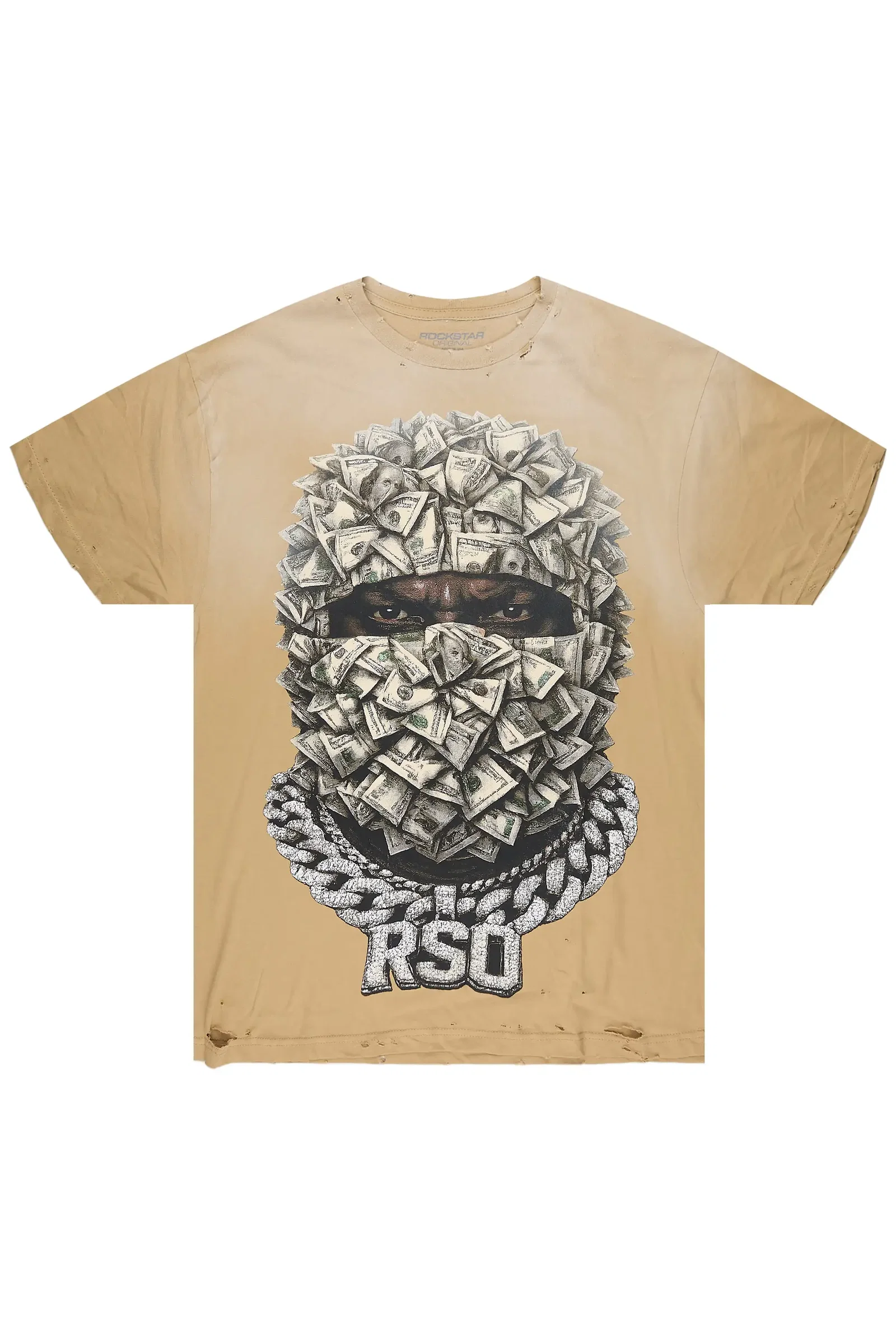 Image of Kairox Beige Oversized Graphic T-Shirt