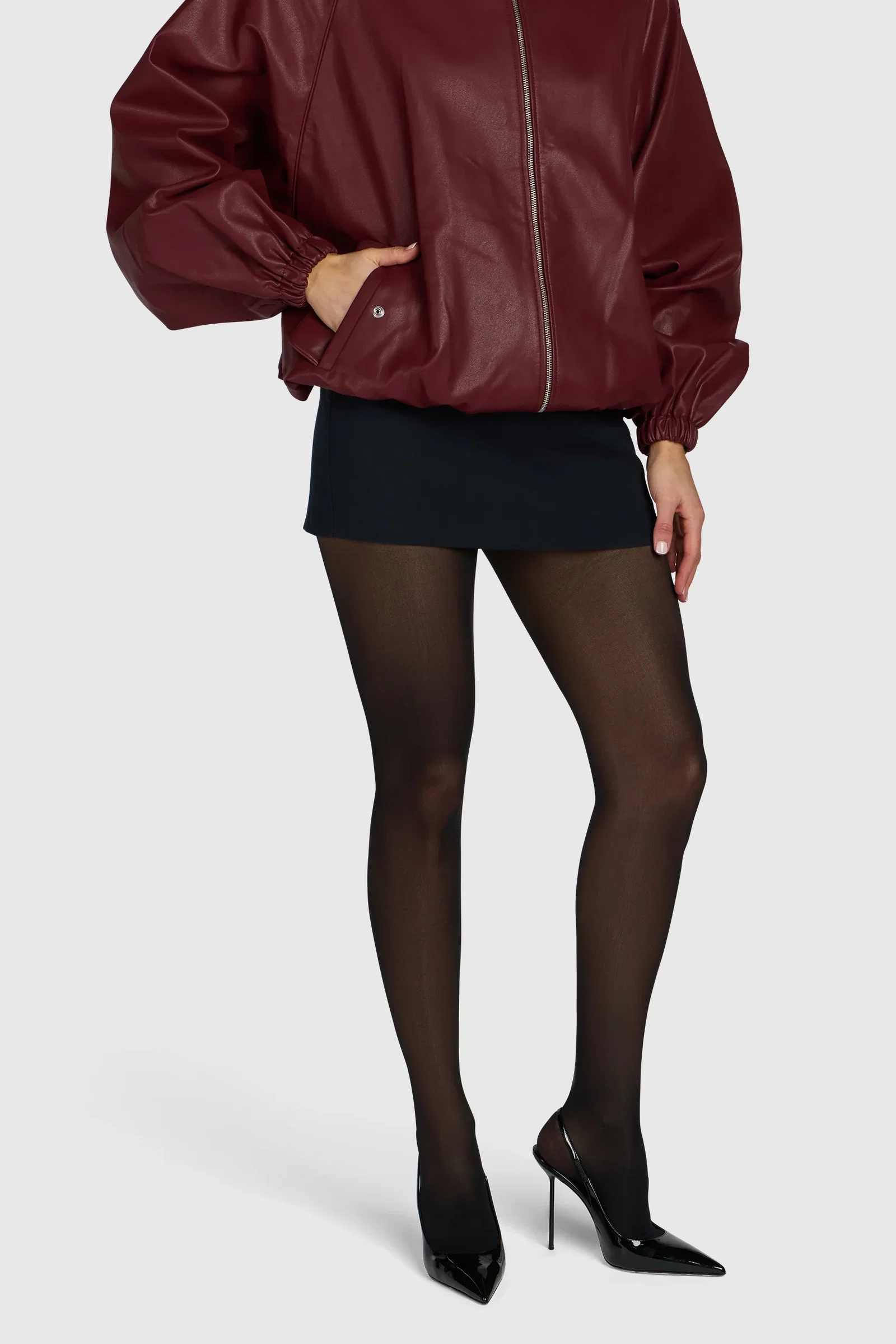 Image of The Thirty-Five Semi-Opaque Contour Tights Black