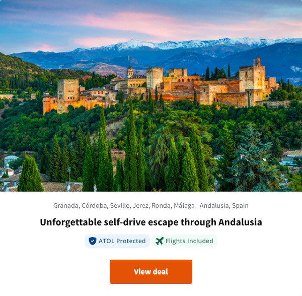 Unforgettable self-drive escape through Andalusia