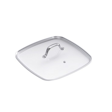 GLASS LID WITH STAINLESS STEEL HANDLE 27 x 27cm