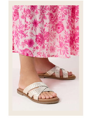 Yours Gold Woven Cross Strap Footbed Sandals In Wide E Fit