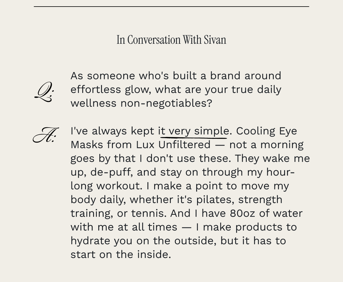 what are your true daily wellness non-negotiables?