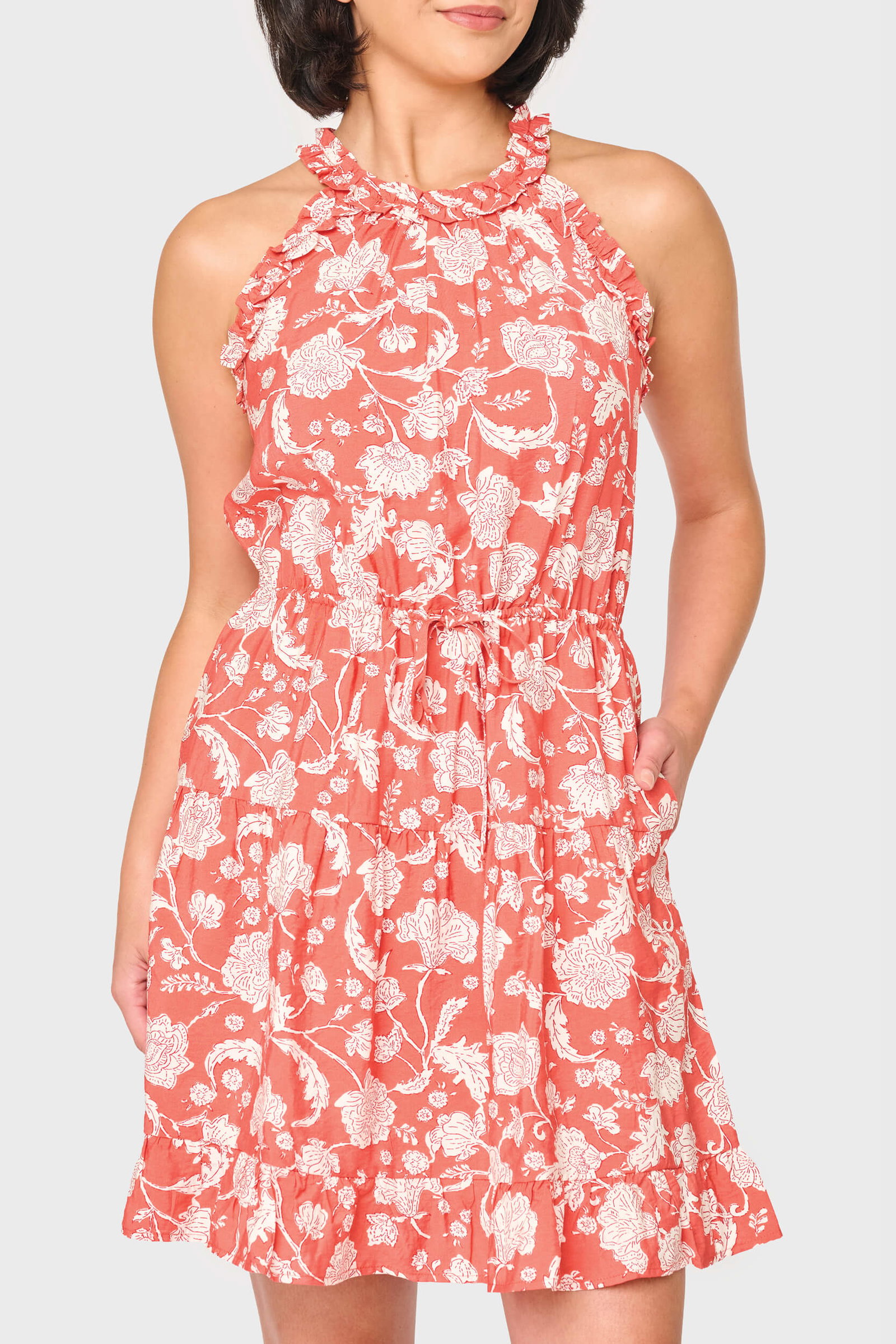 Image of Khloe Ruffle Halter Dress