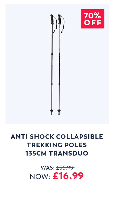 Anti Shock Collapsible Trekking Poles 135cm Transduo