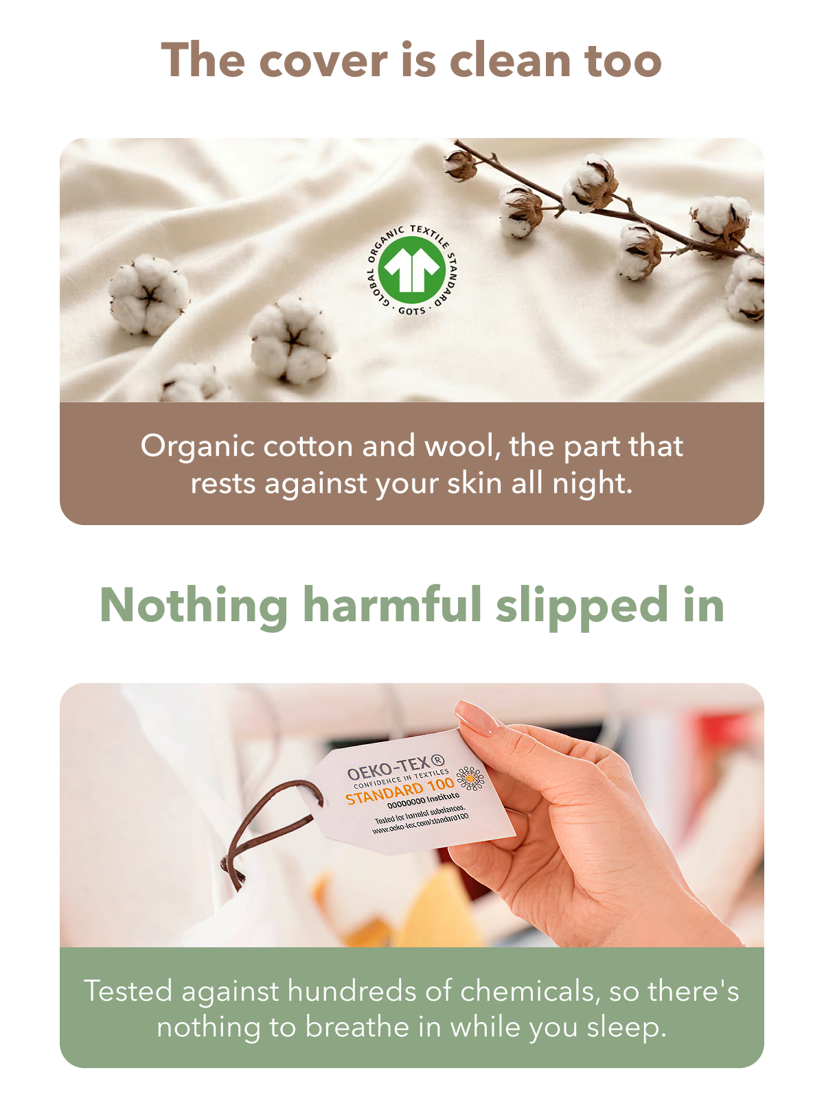 Organic cotton and wool