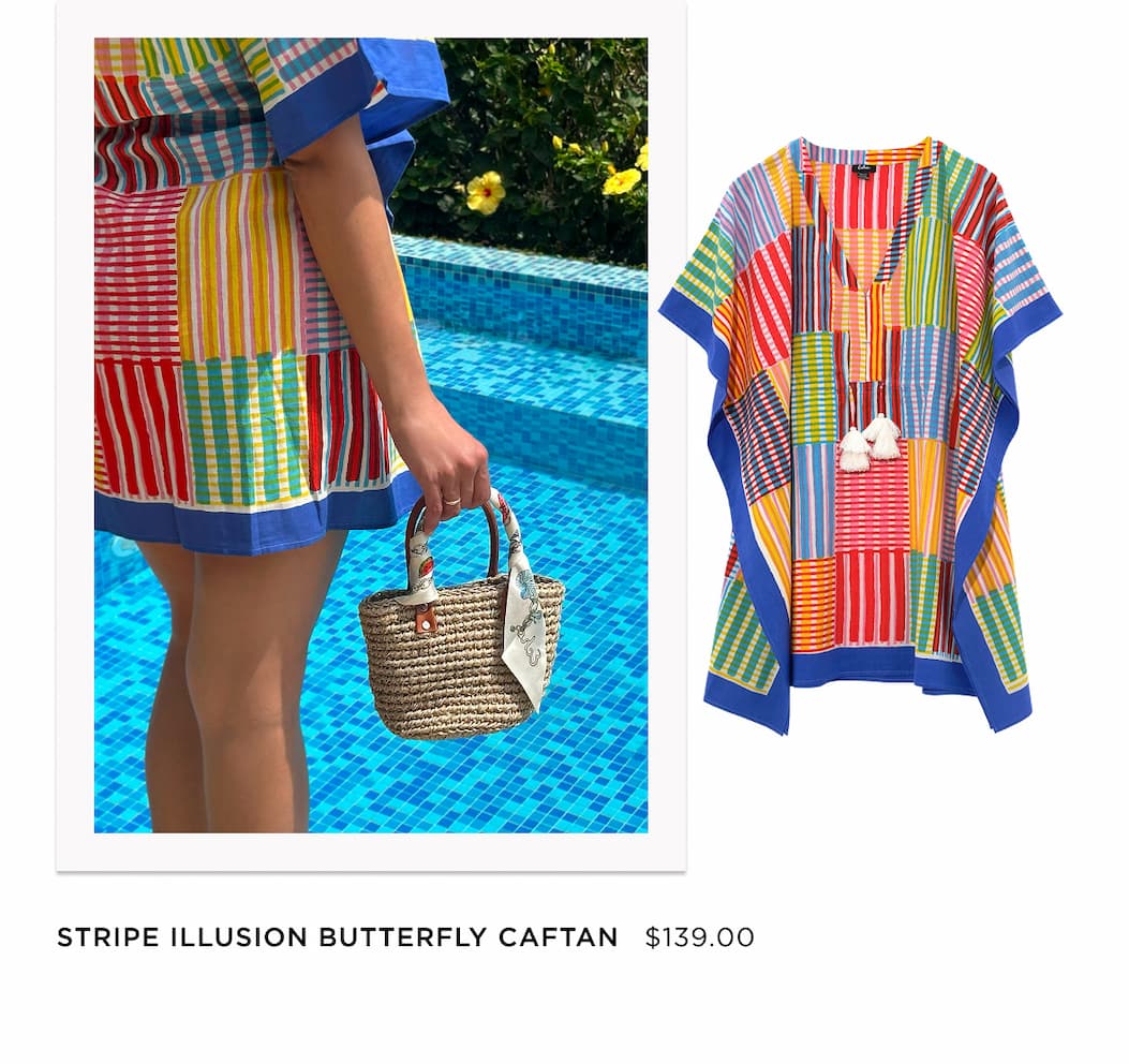Stripe Illusion Butterfly Caftan
