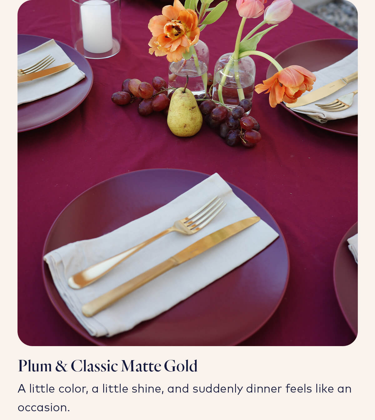 Plum + Classic Matte Gold