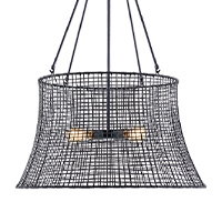 Longleaf 4 Light 28 inch Matte Black Outdoor Chandelier by Savoy House