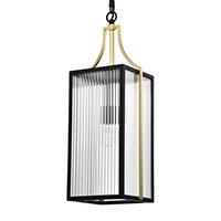 Holden 8.5 inch Black and Gold Outdoor Hanging Light by Nuvo