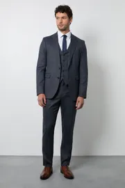 Navy End On End Slim Fit Suit Trousers