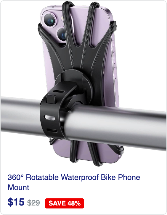 360° Rotatable Waterproof Bike Phone Mount
