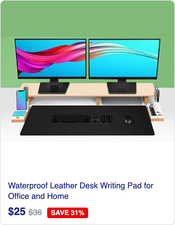 Waterproof Leather Desk Writing Pad for Office and Home