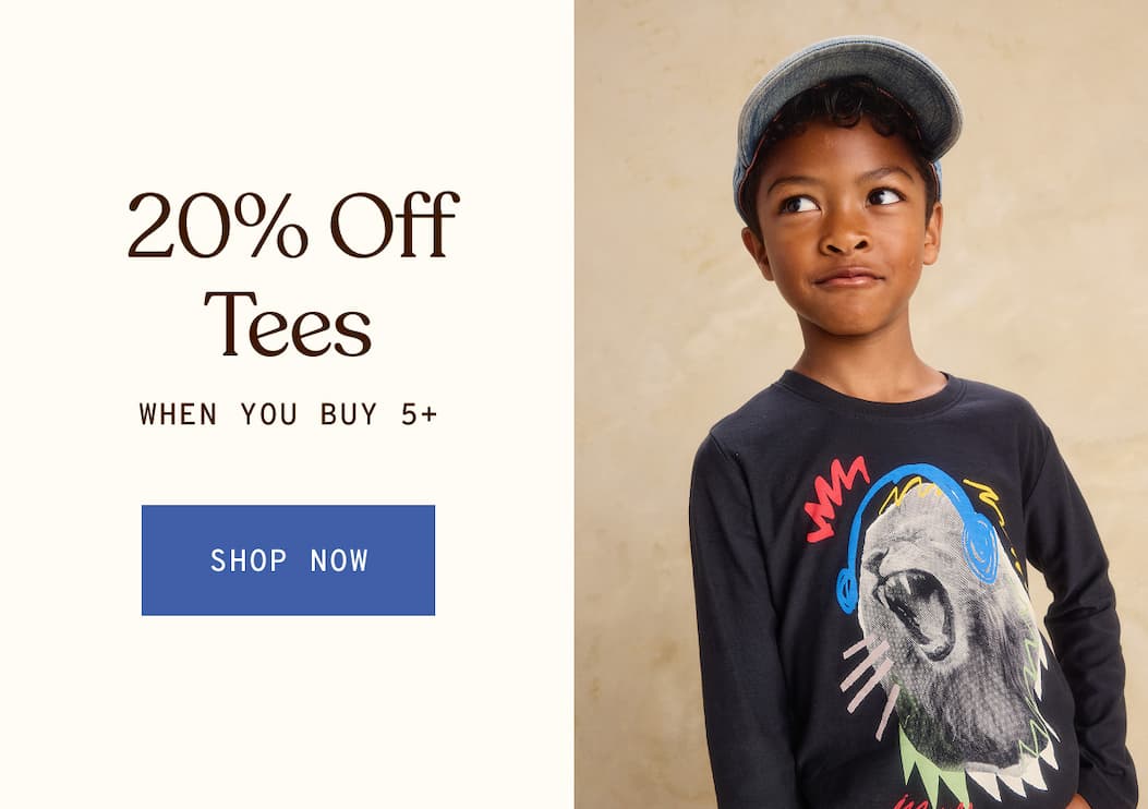 20% OFF 5+ TEES