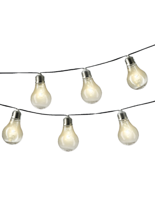 Solar Bulb Festoon Lights - Grey