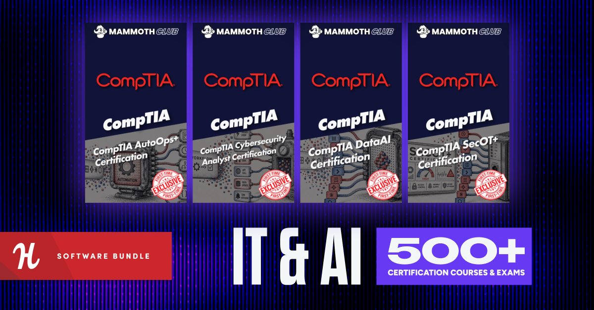 Clear your CompTIA, NVIDIA, Linux, cybersecurity, and AI certification exams with a gigantic test prep bundle from the pros at Mammoth Club. Pay what you want for 500 expert-led courses and walk into the classroom with supreme confidence in your preparation.