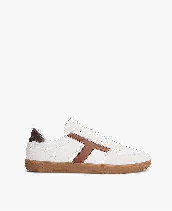 Leather Mixed Texture Trainers