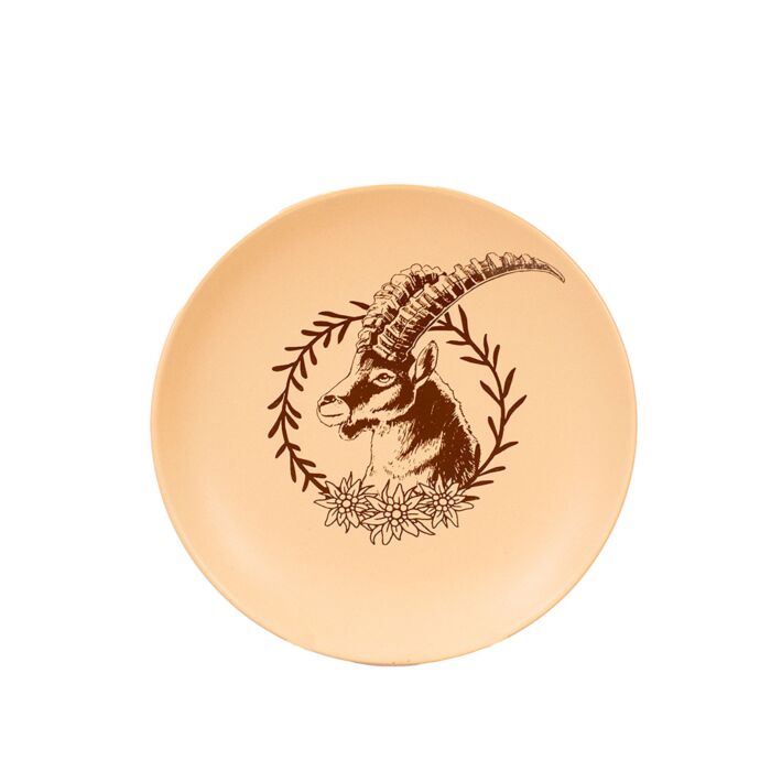 Kadastar Fondue-Teller Steinbock, 4er-Set , braun