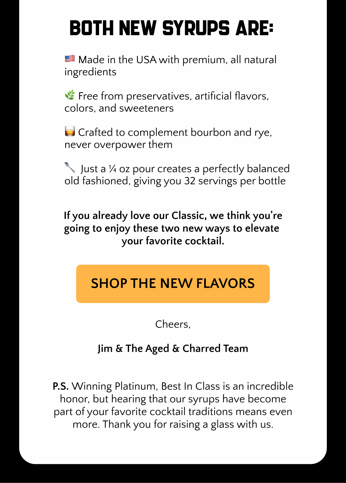 Both new syrups are