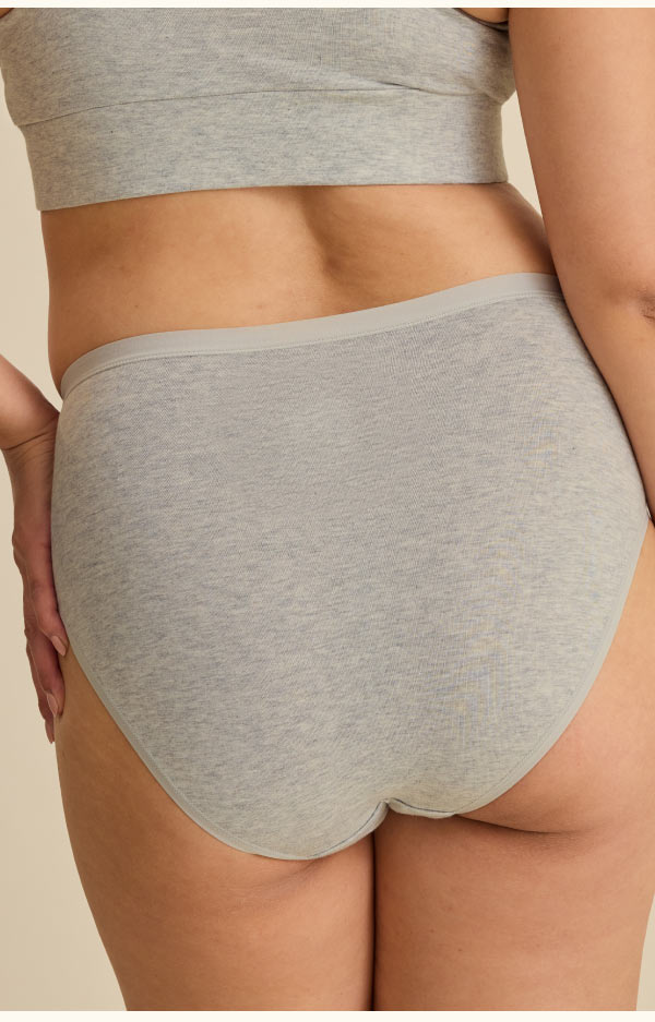 SoftStretch Cotton Maternity & Postpartum Brief in Grey Heather