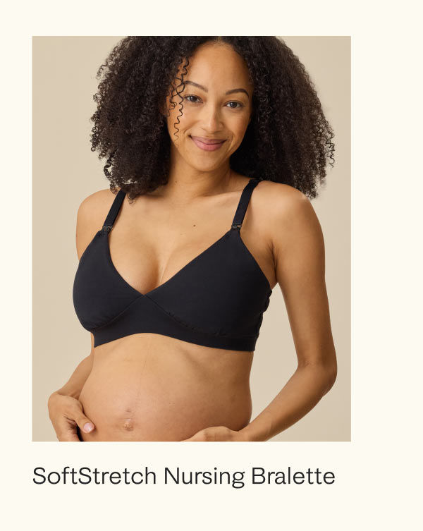 SoftStretch Cotton Maternity & Nursing Bralette in Black