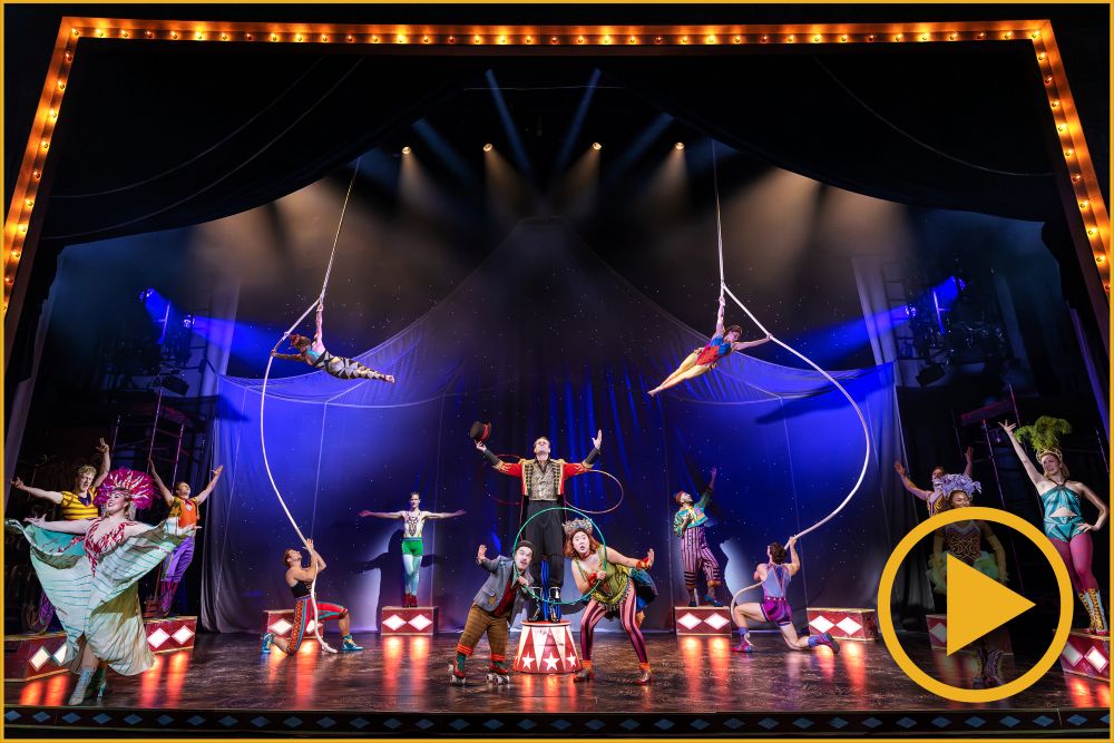 Connor Sullivan, Helen Krushinski, and Zachary Keller in WATER FOR ELEPHANTS. Photo by Matthew Murphy for MurpyMade.