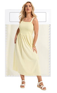 YOURS Curve Yellow Shirred Linen Maxi Dress